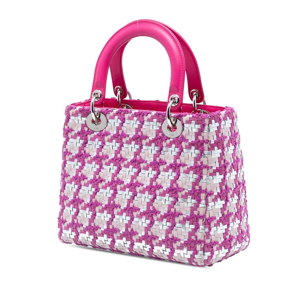 Dior Medium Lambskin And Tweed Lady Dior - 2