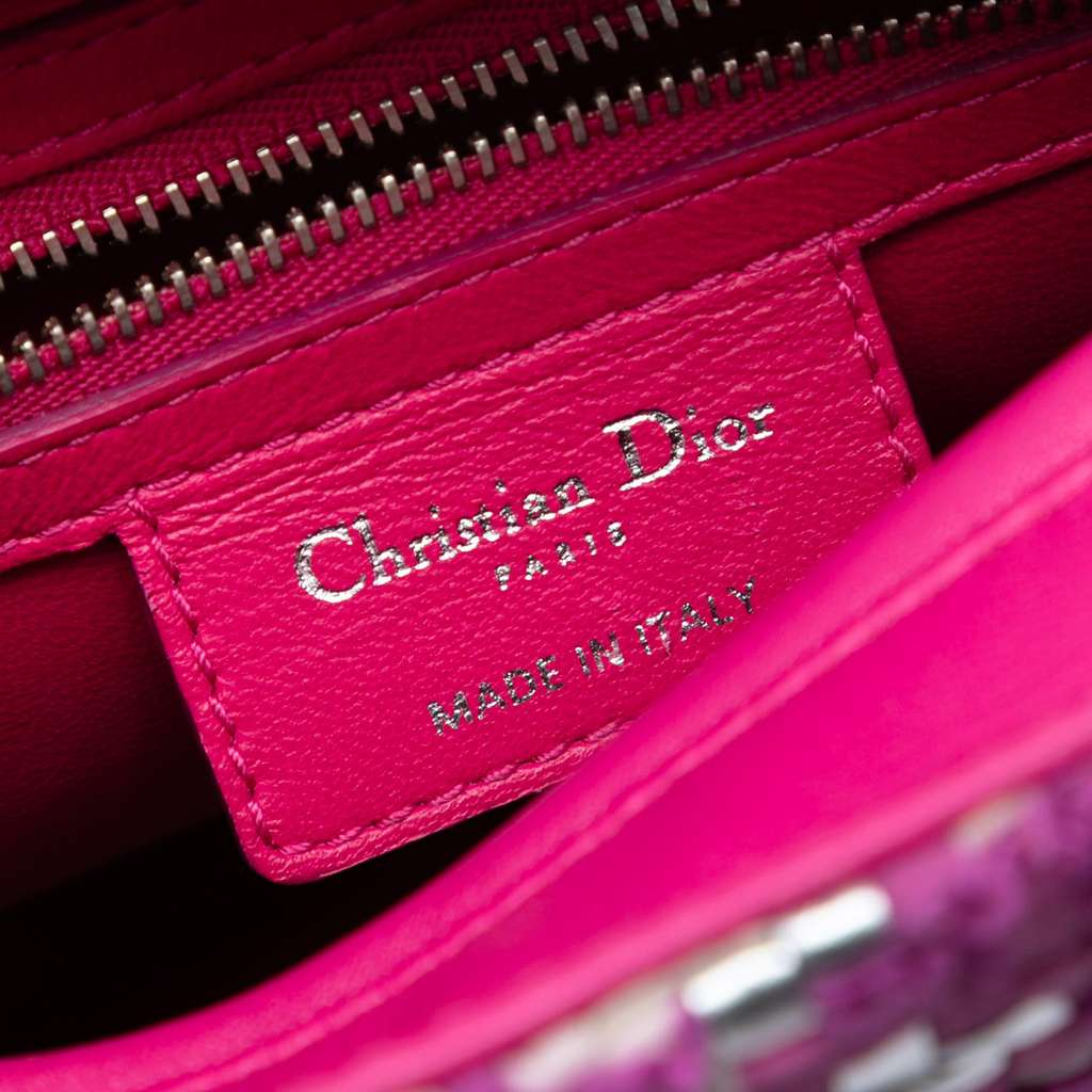 Dior Medium Lambskin And Tweed Lady Dior - 5