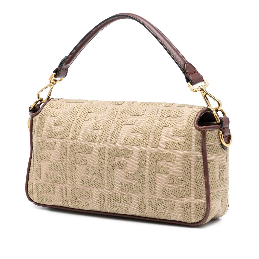 Fendi Zucca Embroidered Canvas Baguette Satchel - 2