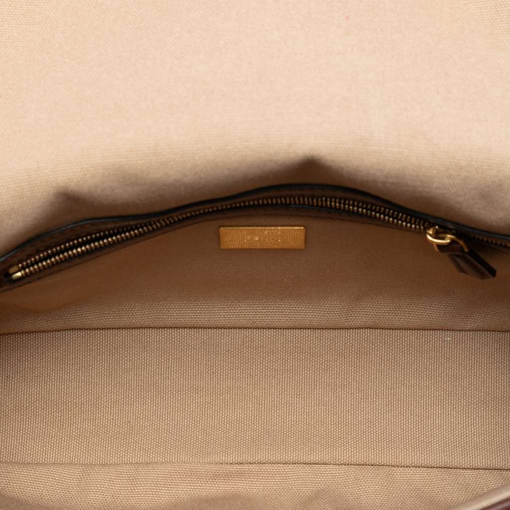 Fendi Zucca Embroidered Canvas Baguette Satchel - 4