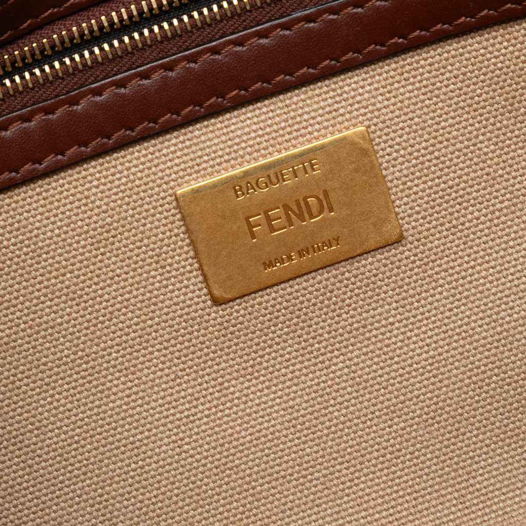 Fendi Zucca Embroidered Canvas Baguette Satchel - 5