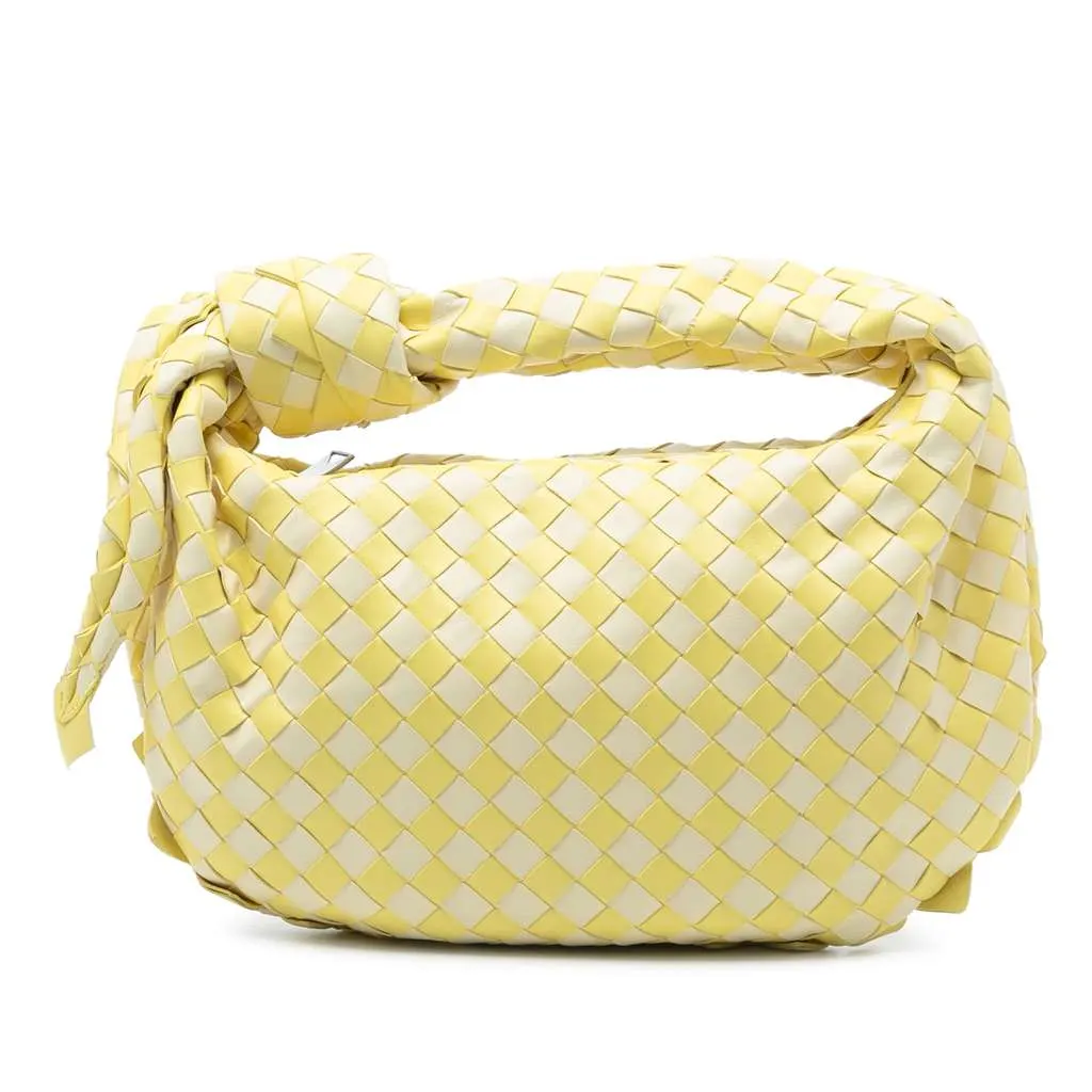 Bottega Veneta Teen Bicolor Nappa Intrecciato Dragon Jodie Yellow Leather Very good - Front View