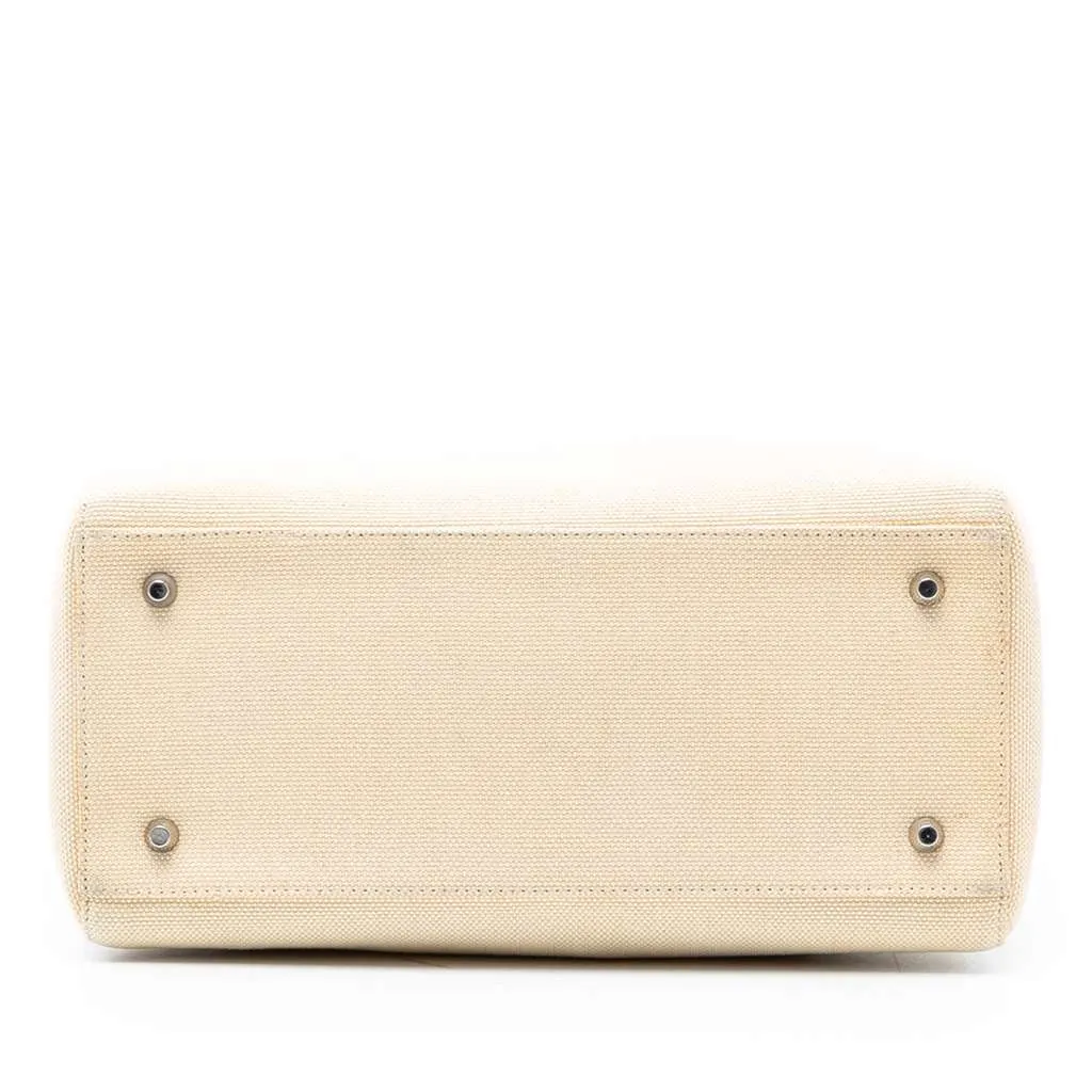 Dior Medium Canvas Lady Dior White Canvas Good - Inside View