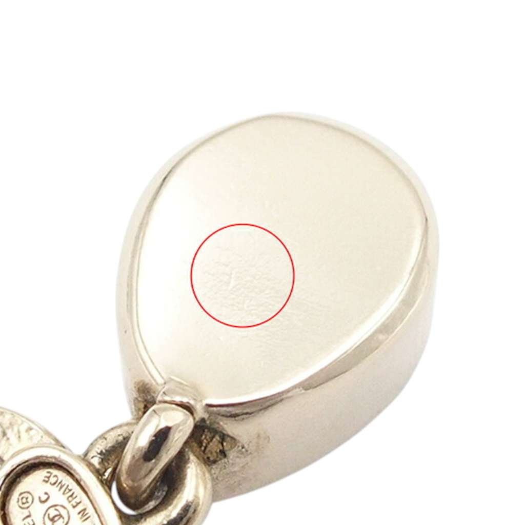 Chanel CC Gold Plated Crystal Drop Push Back Earrings - 5