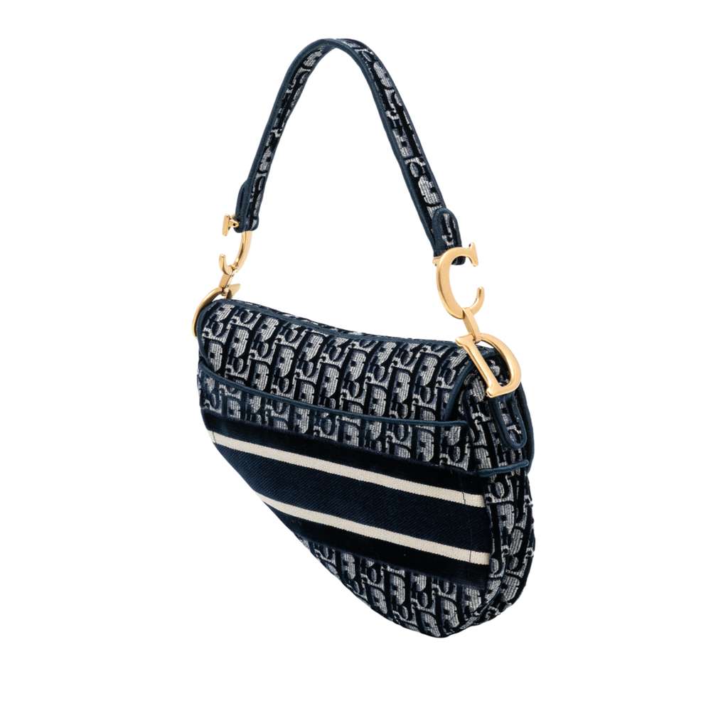 Dior Oblique Embroidered Velvet Saddle Bag - 2