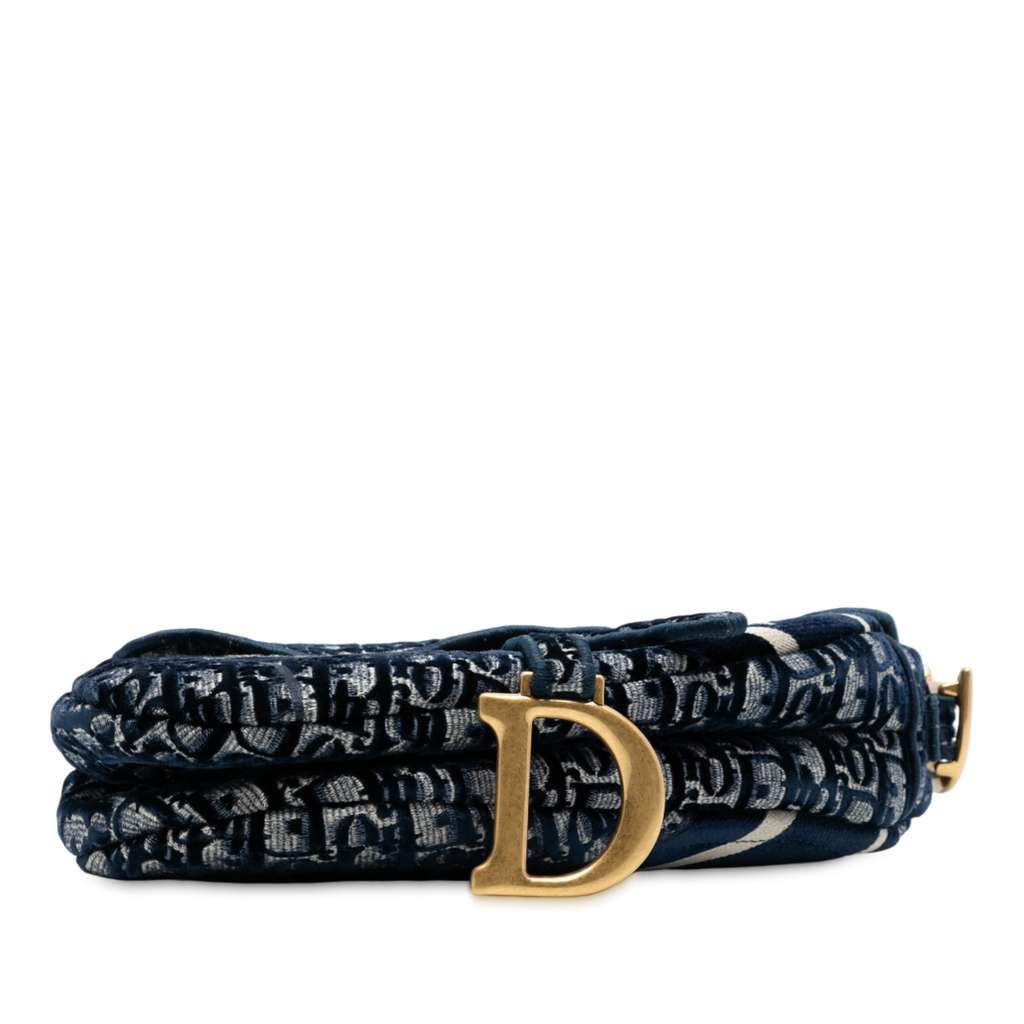 Dior Oblique Embroidered Velvet Saddle Bag - 3