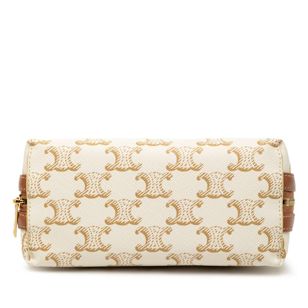 Celine Triomphe Coated Canvas Clutch On Chain - 3