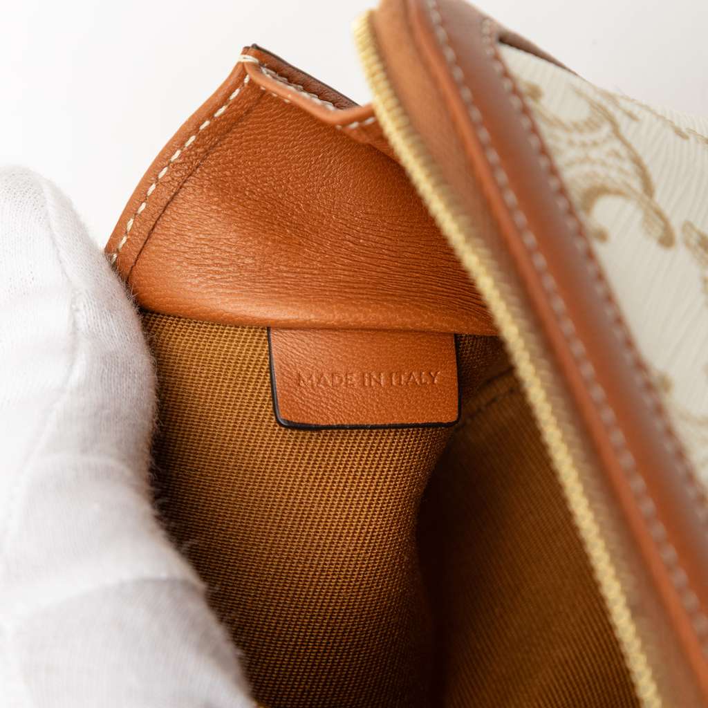 Celine Triomphe Coated Canvas Clutch On Chain - 5