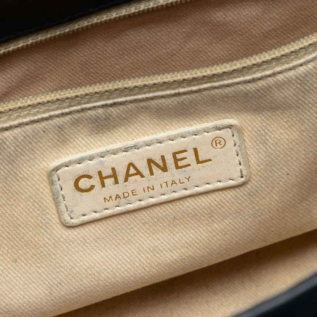 Chanel Large Aged Calfskin Chic Quilt Flap Black Leather Good - Box View