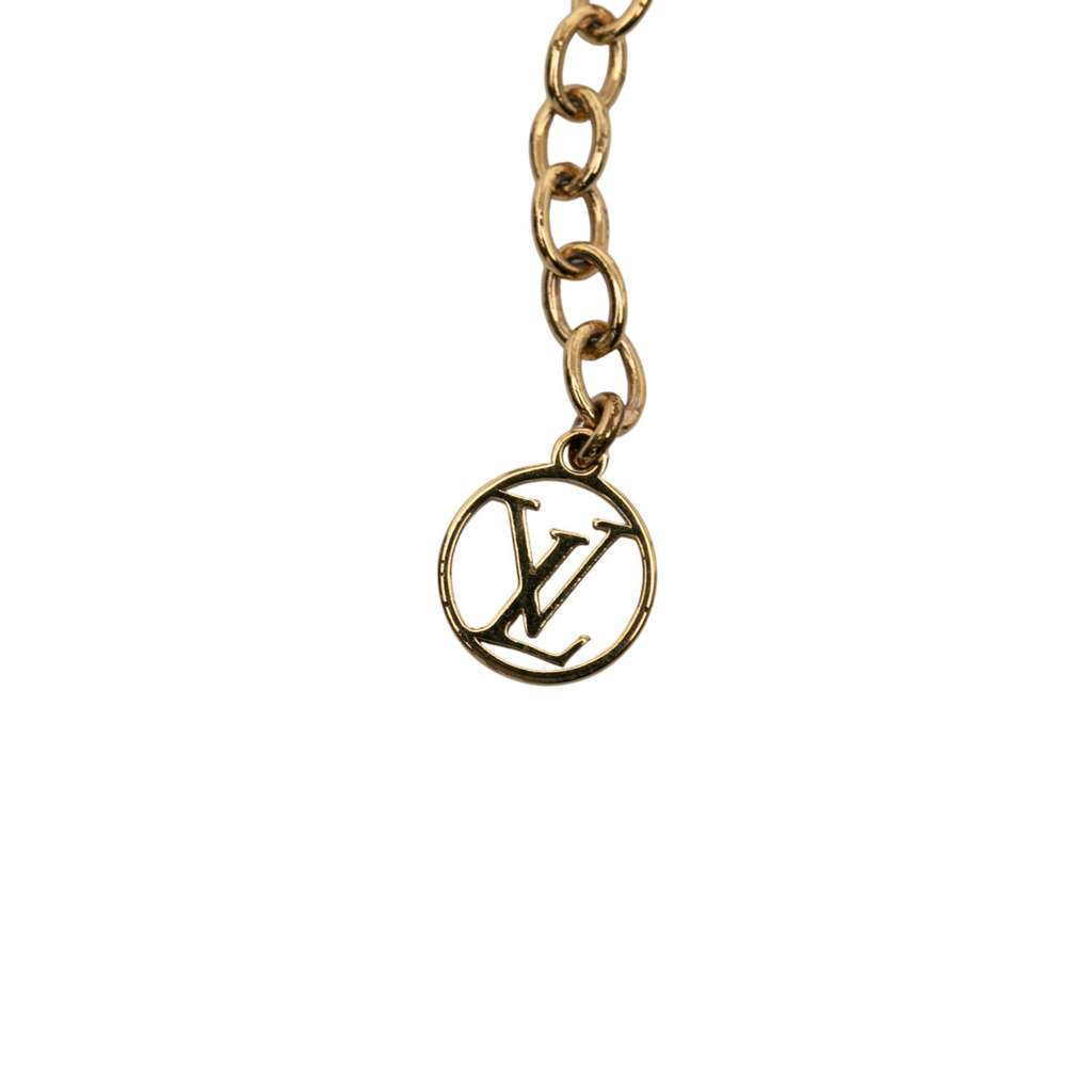 Louis Vuitton Gold Plated Essential V Pendant Necklace - 3