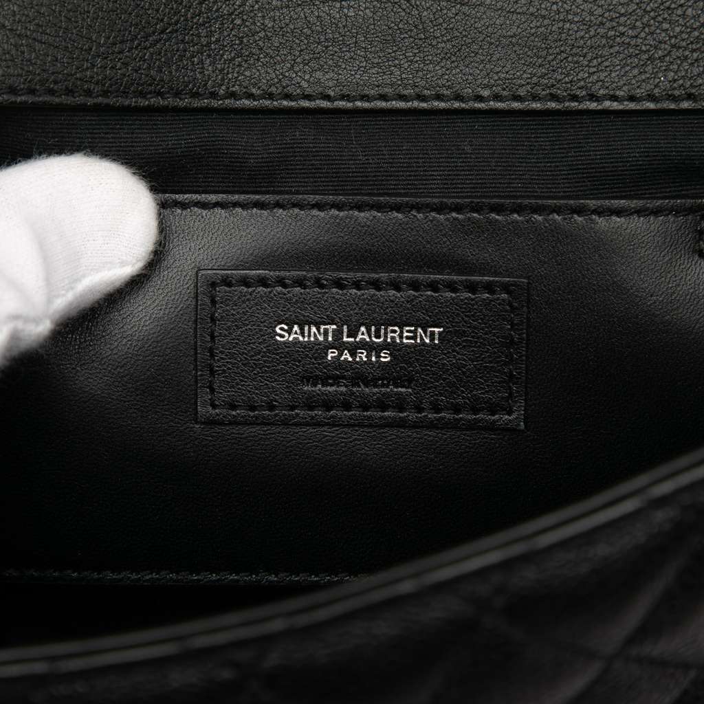 Saint Laurent Medium Calfskin Triquilt Monogram College Bag - 5