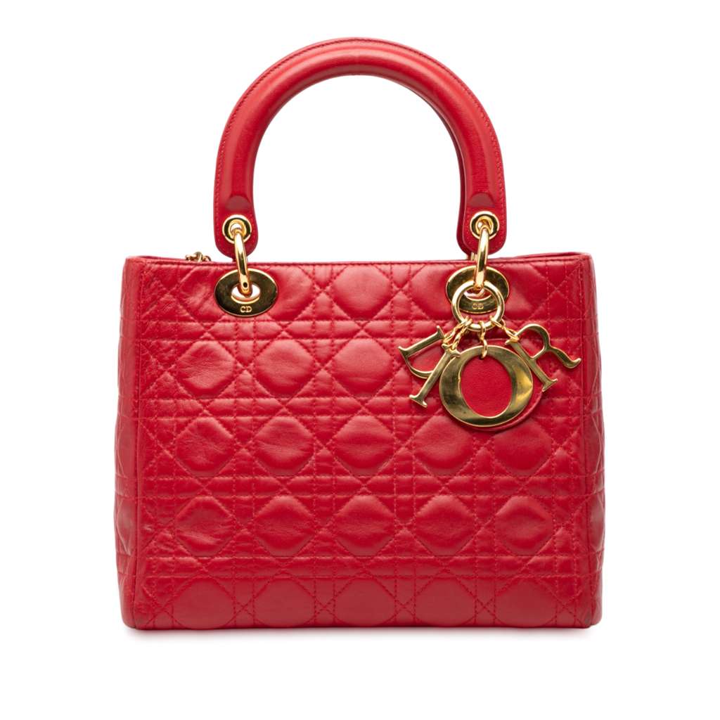 Dior Medium Lambskin Cannage Lady Dior