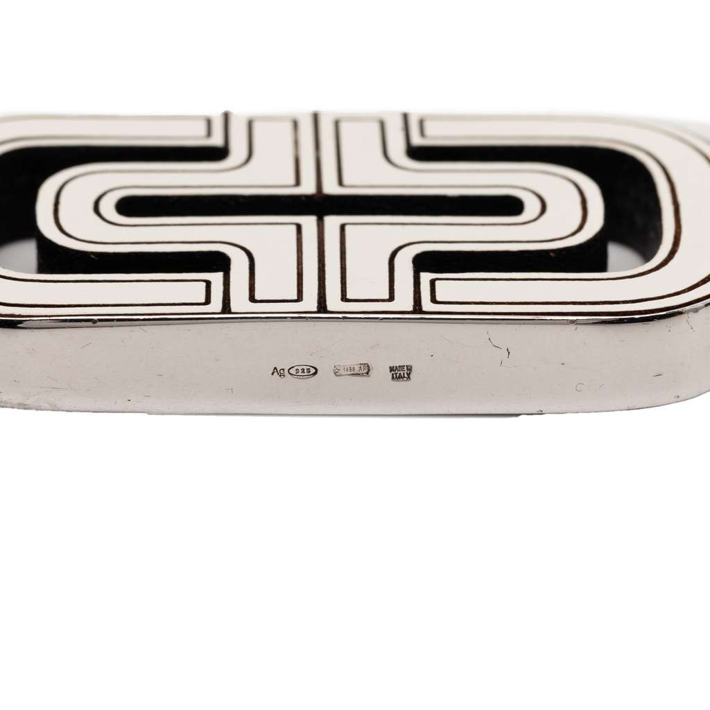 Bvlgari Sterling Silver and Leather Parentesi Pendant Necklace - 4