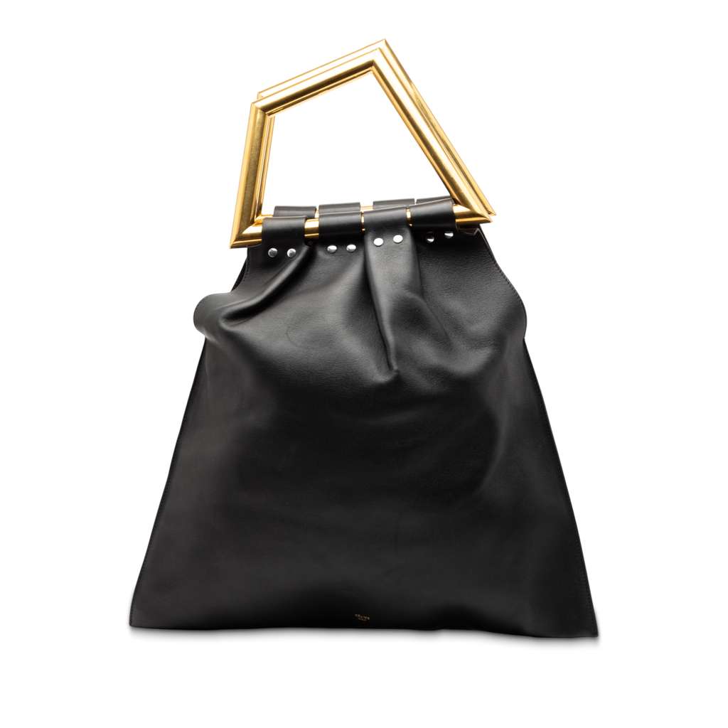 Celine Leather Open Triangle Sac Handbag