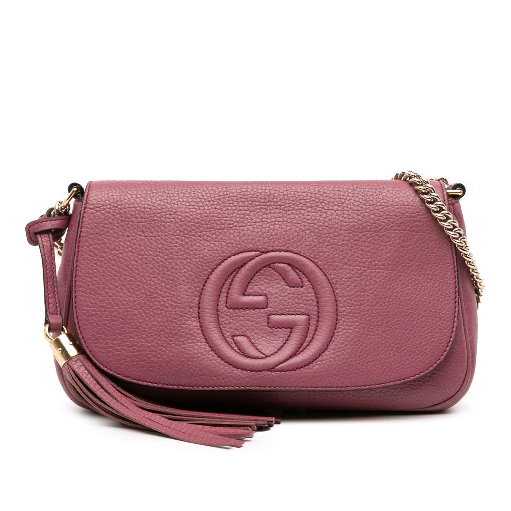 Gucci Medium Leather Soho Chain Flap Crossbody