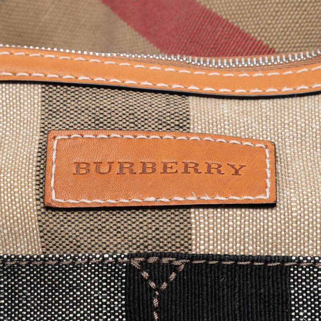 Burberry Medium Mega Check Canvas Ashby Bucket Bag - 5