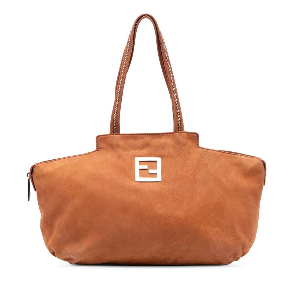 Fendi Medium FF Nubuck Chains Tote