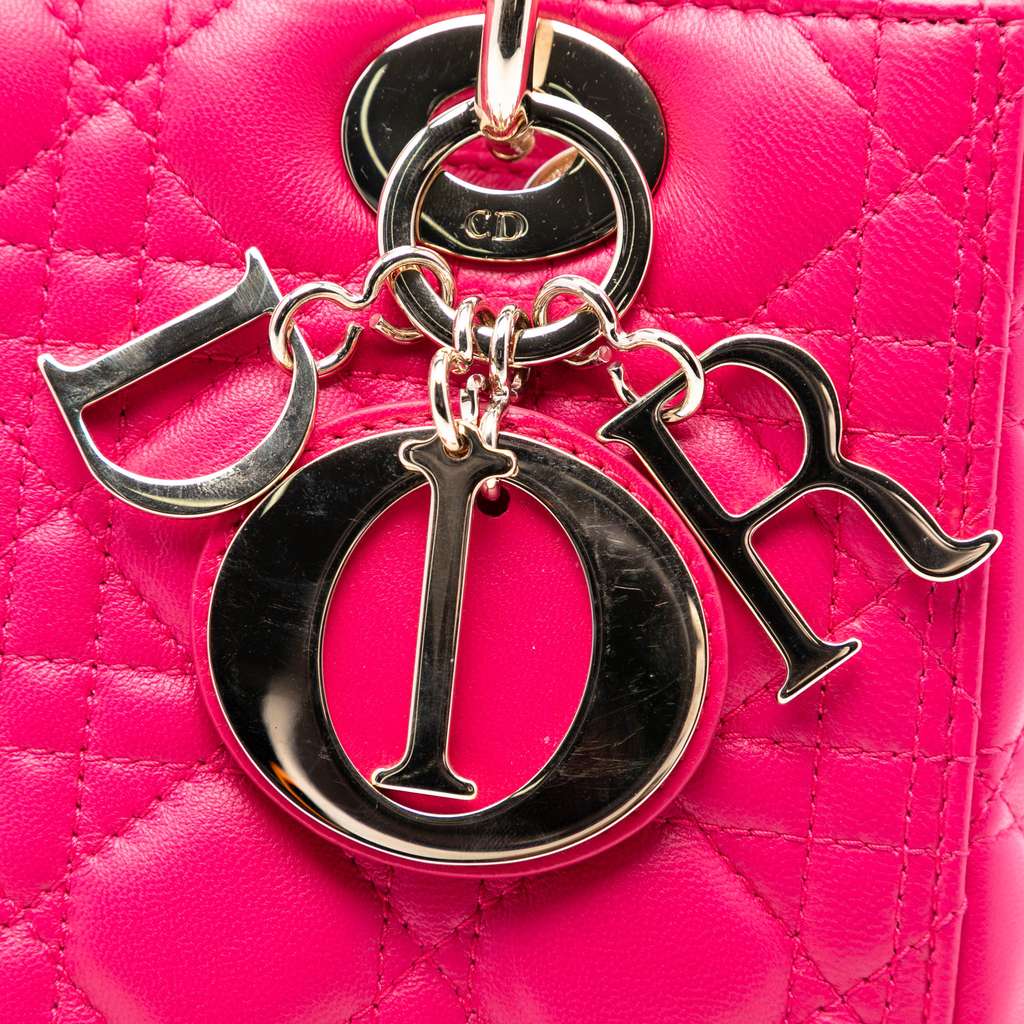 Dior Medium Lambskin Cannage Lady Dior - 5