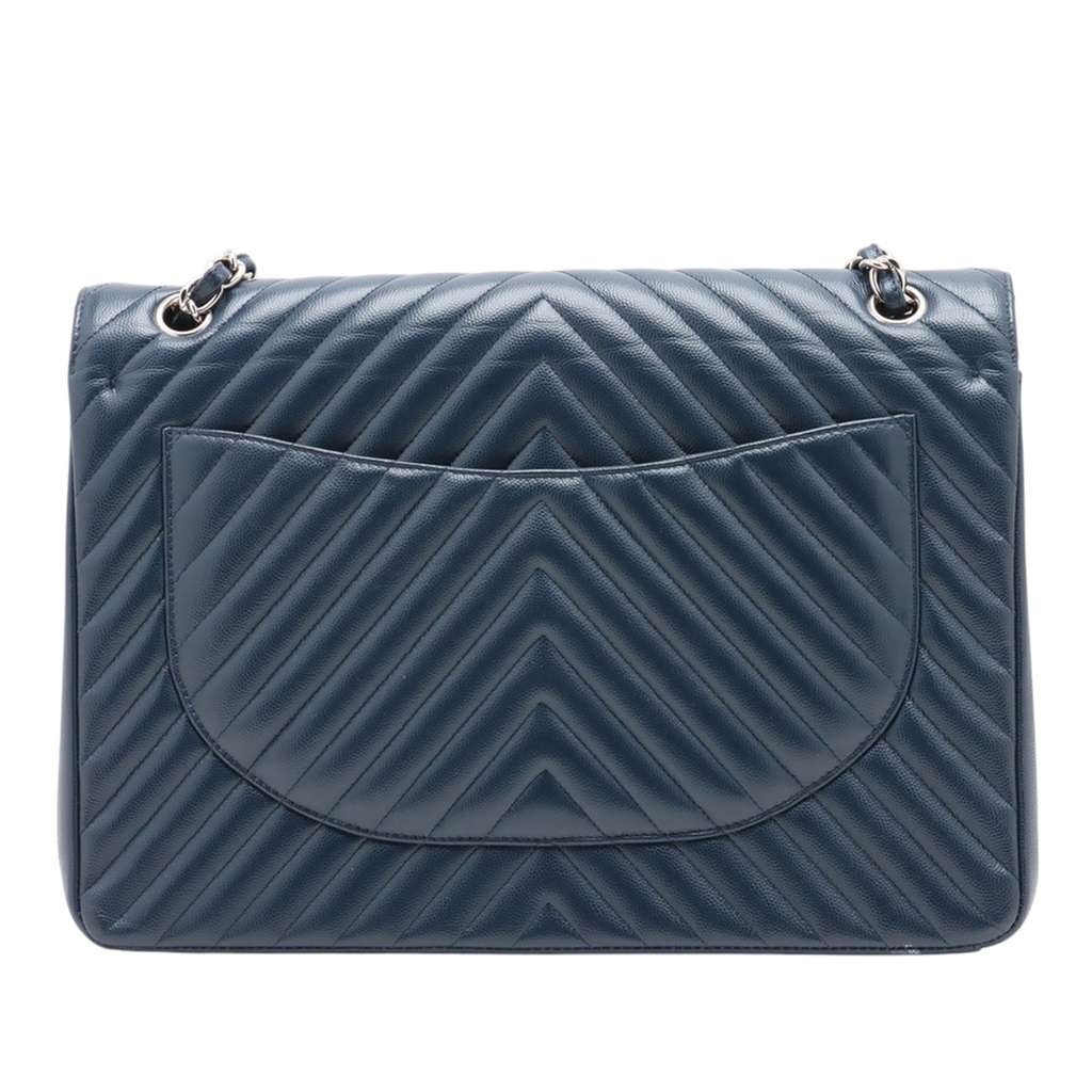Chanel Maxi Classic Chevron Caviar Double Flap - 2