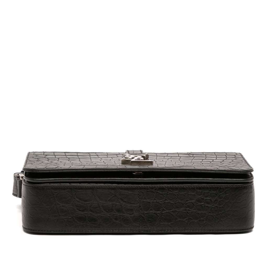 Saint Laurent Medium Croc Embossed Leather Monogram Universite Crossbody - 3