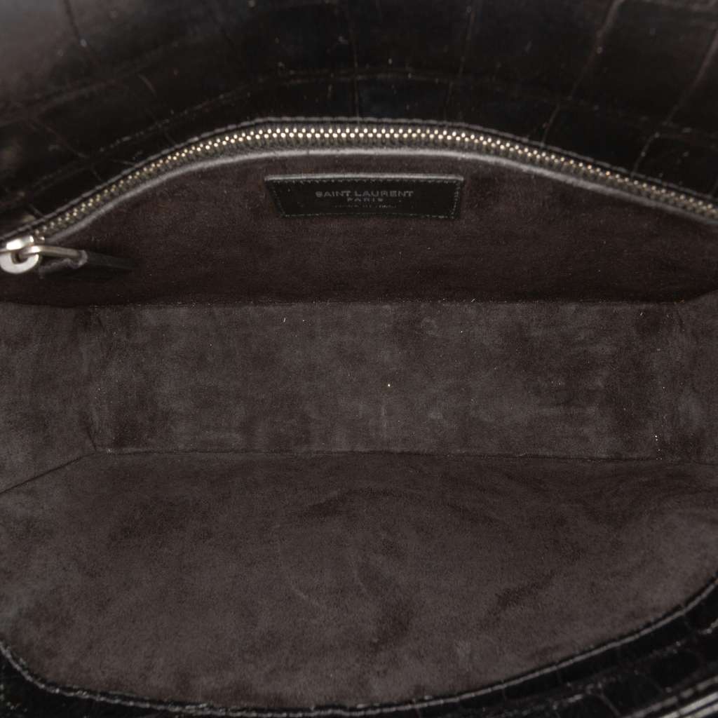 Saint Laurent Medium Croc Embossed Leather Monogram Universite Crossbody - 4