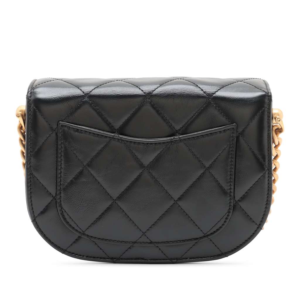 Chanel Mini CC Quilted Shiny Calfskin Round Moon Messenger Flap - 2