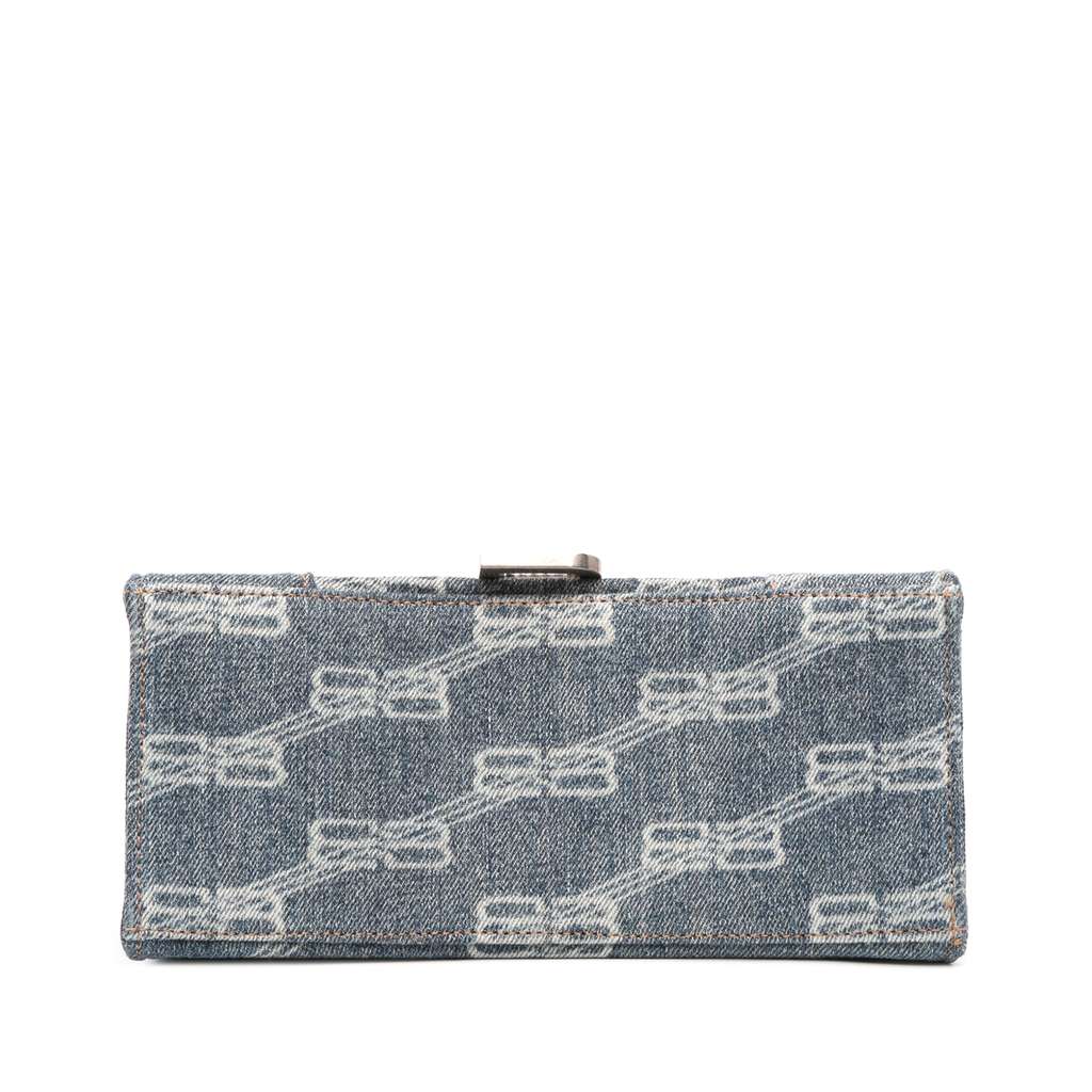 Balenciaga Small BB Monogram Denim Hourglass Top Handle Bag - 3