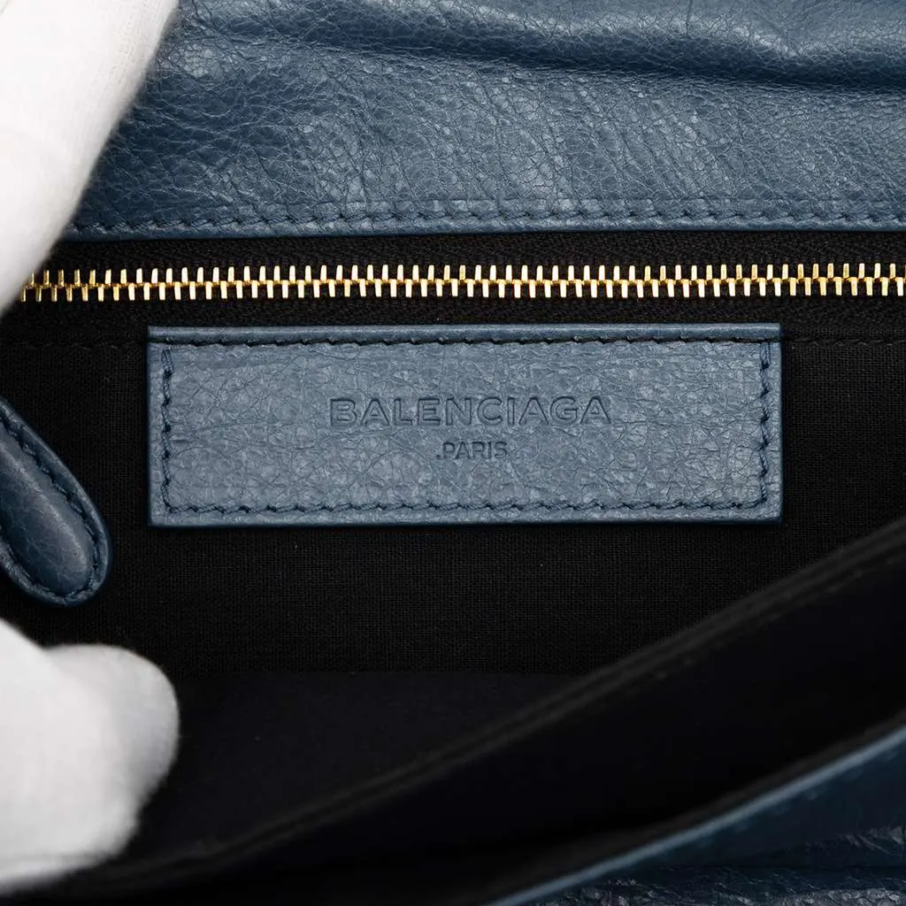 Balenciaga Lambskin Motocross Giant 12 Envelope Clutch With Strap Blue Leather Good - Box View