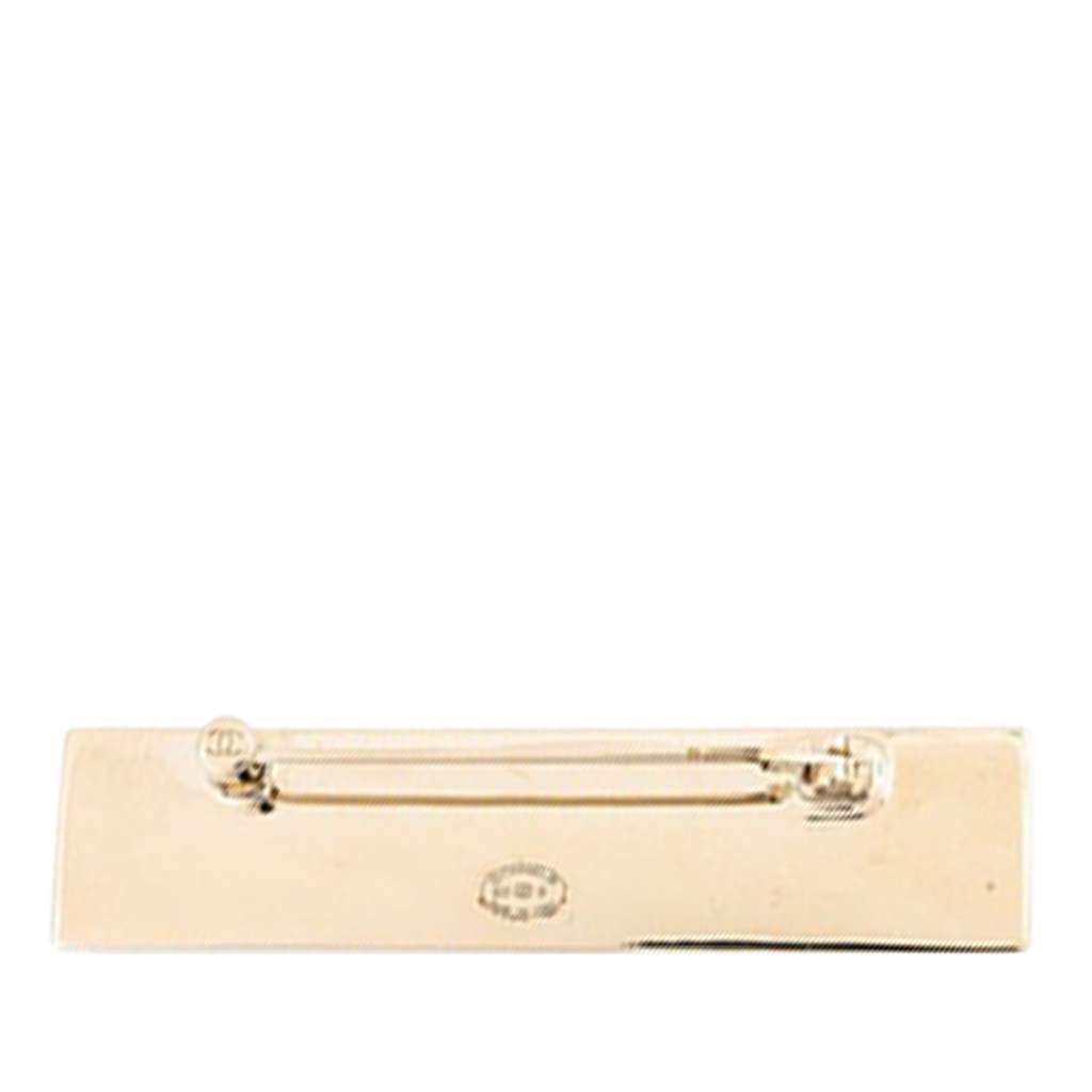 Chanel Gold Plated Logo Plate Brooch - 3