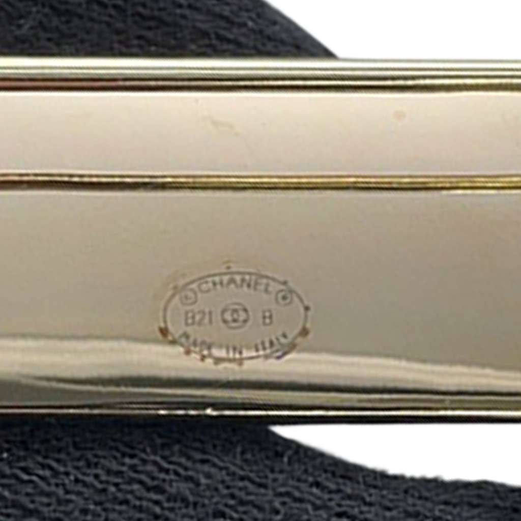 Chanel Gold Plated Logo Plate Brooch - 4