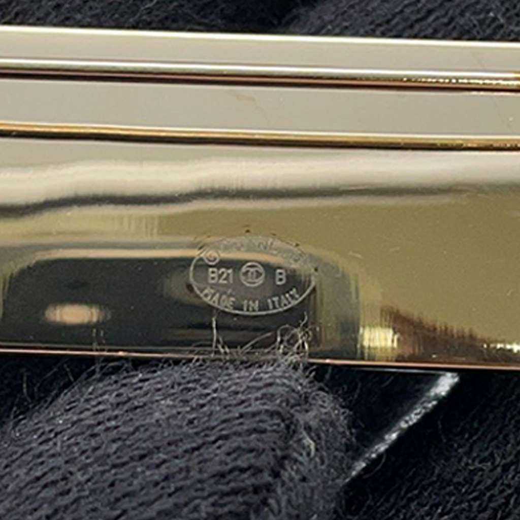 Chanel Gold Plated Logo Plate Brooch - 5