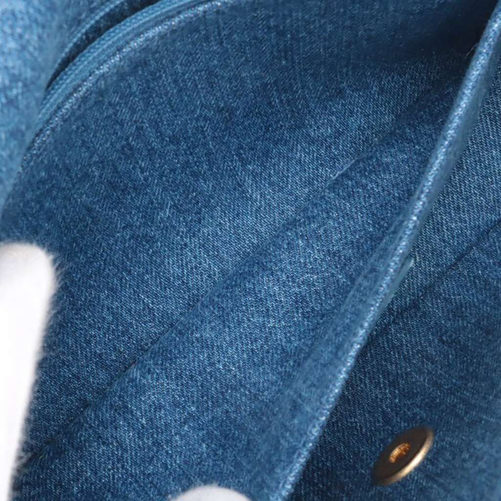 Chanel Medium Shearling Denim Egypt Hieroglyph Single Flap - 5