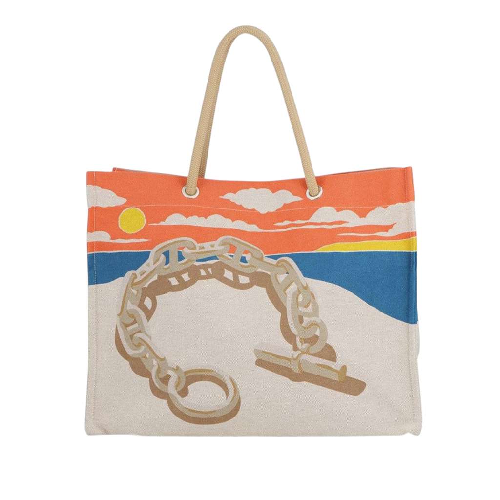 Hermès Toile Escale a la Plage Beach Bag