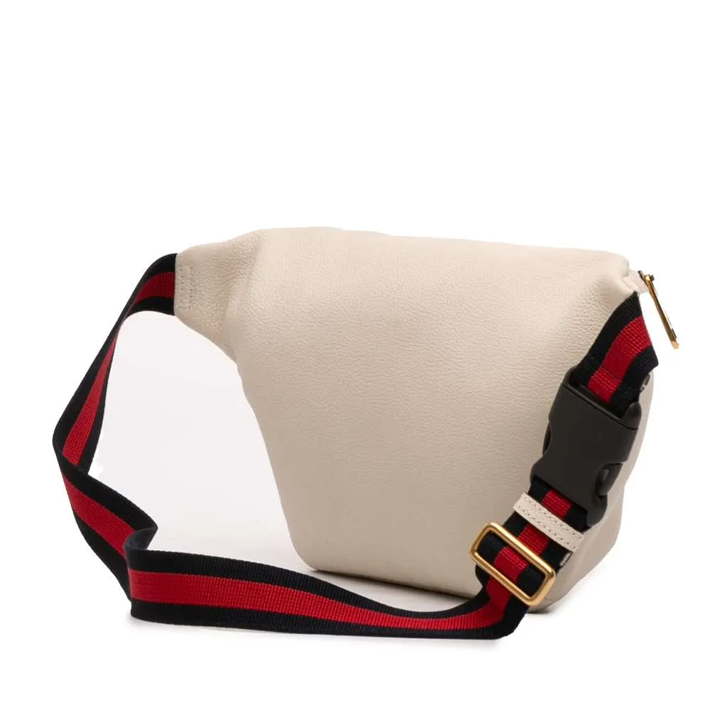 Gucci Leather Logo Belt Bag White Leather Very good - Back View
