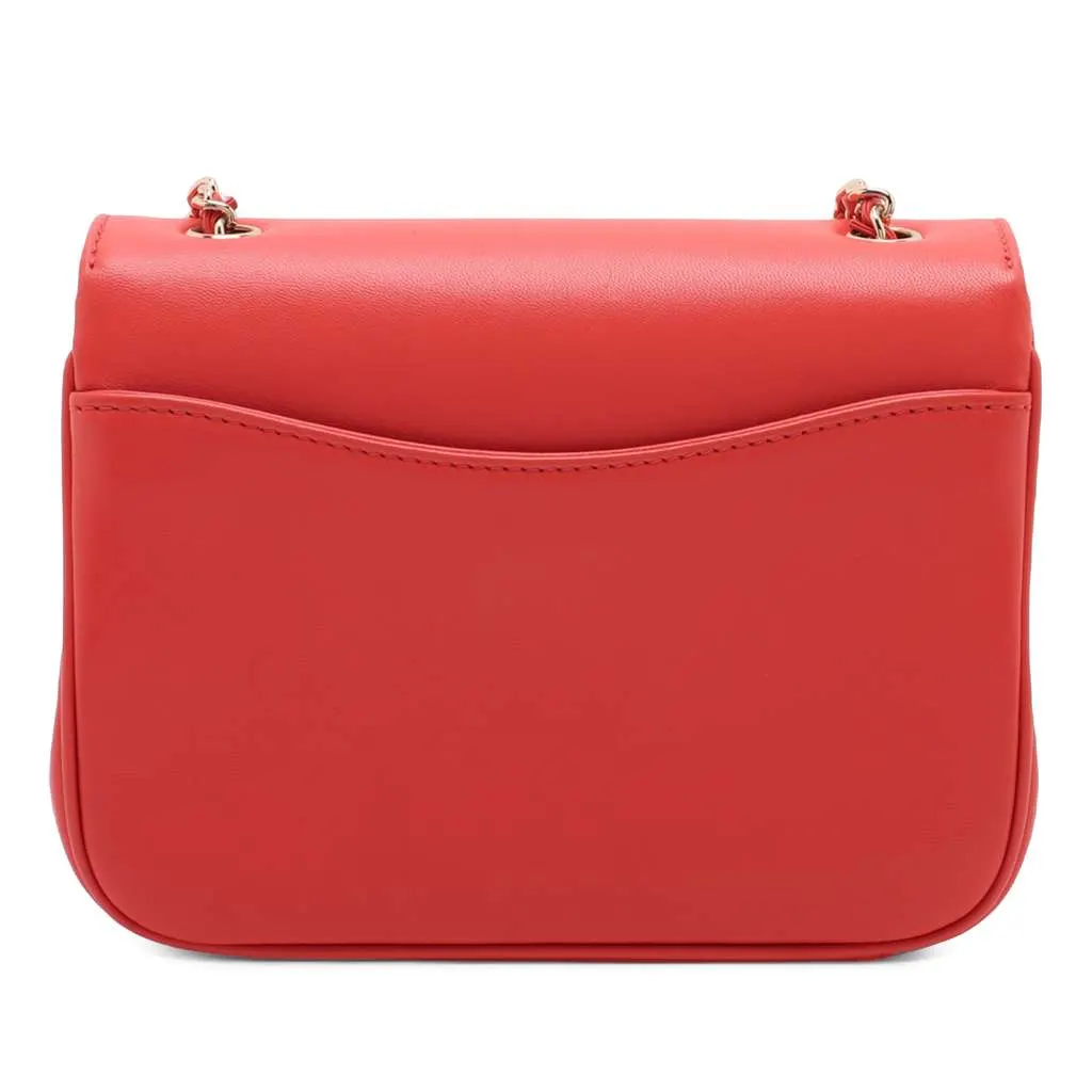 Chanel Lambskin CC Mania Flap Red Leather Good - Back View