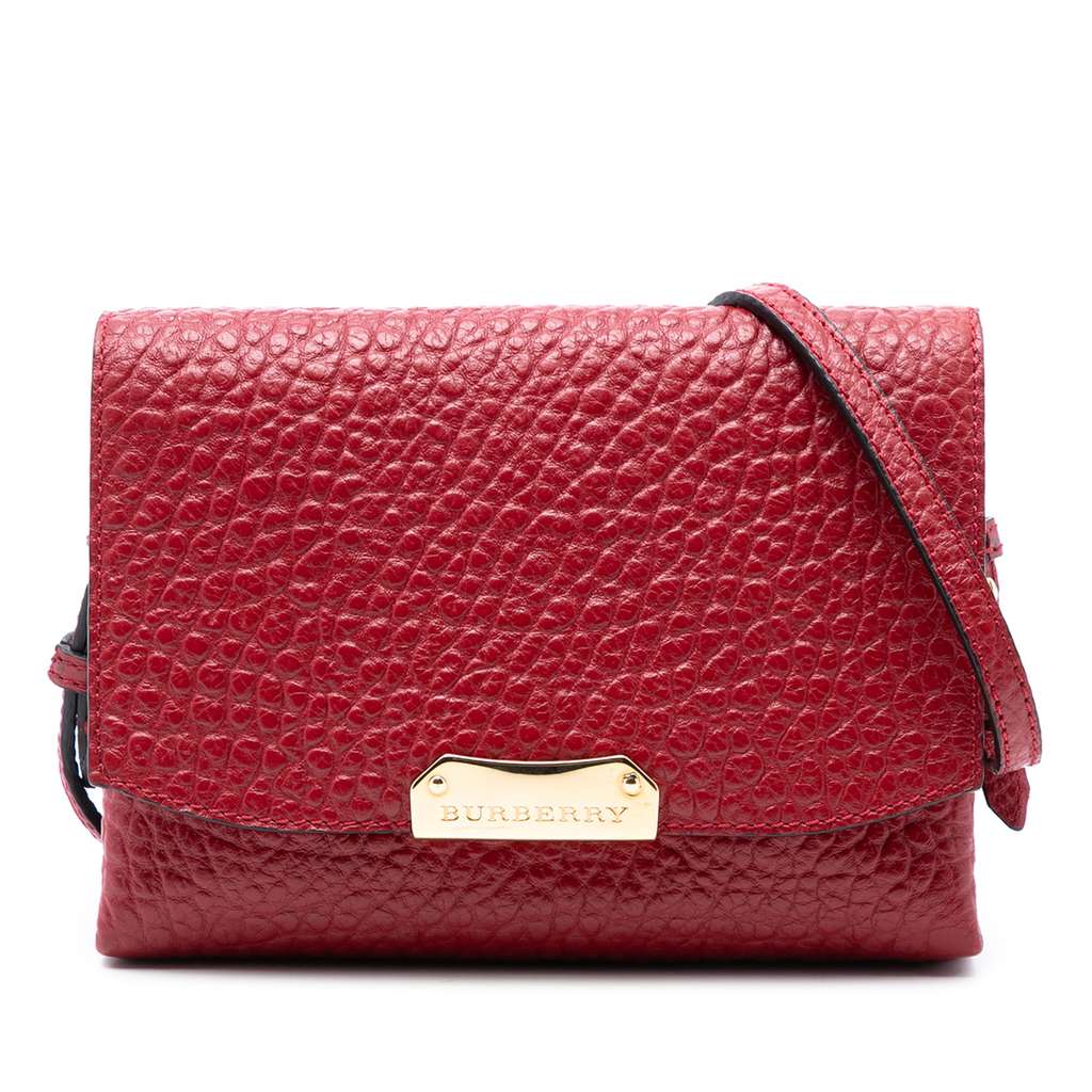 Burberry Embossed Grained Leather Langley Crossbody