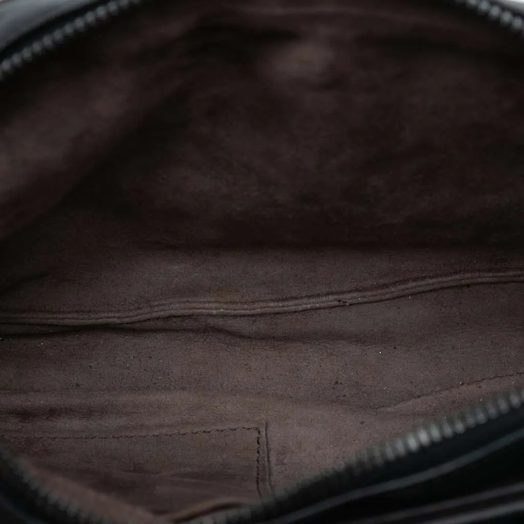Bottega Veneta Nappa Intrecciato Belt Flap Camera Bag Black Leather Very good - Model View