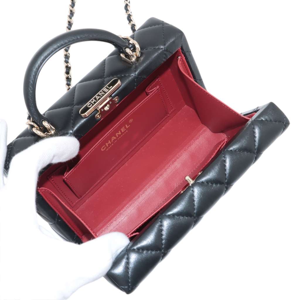 Chanel CC Quilted Lambskin Top Handle Box Bag - 3
