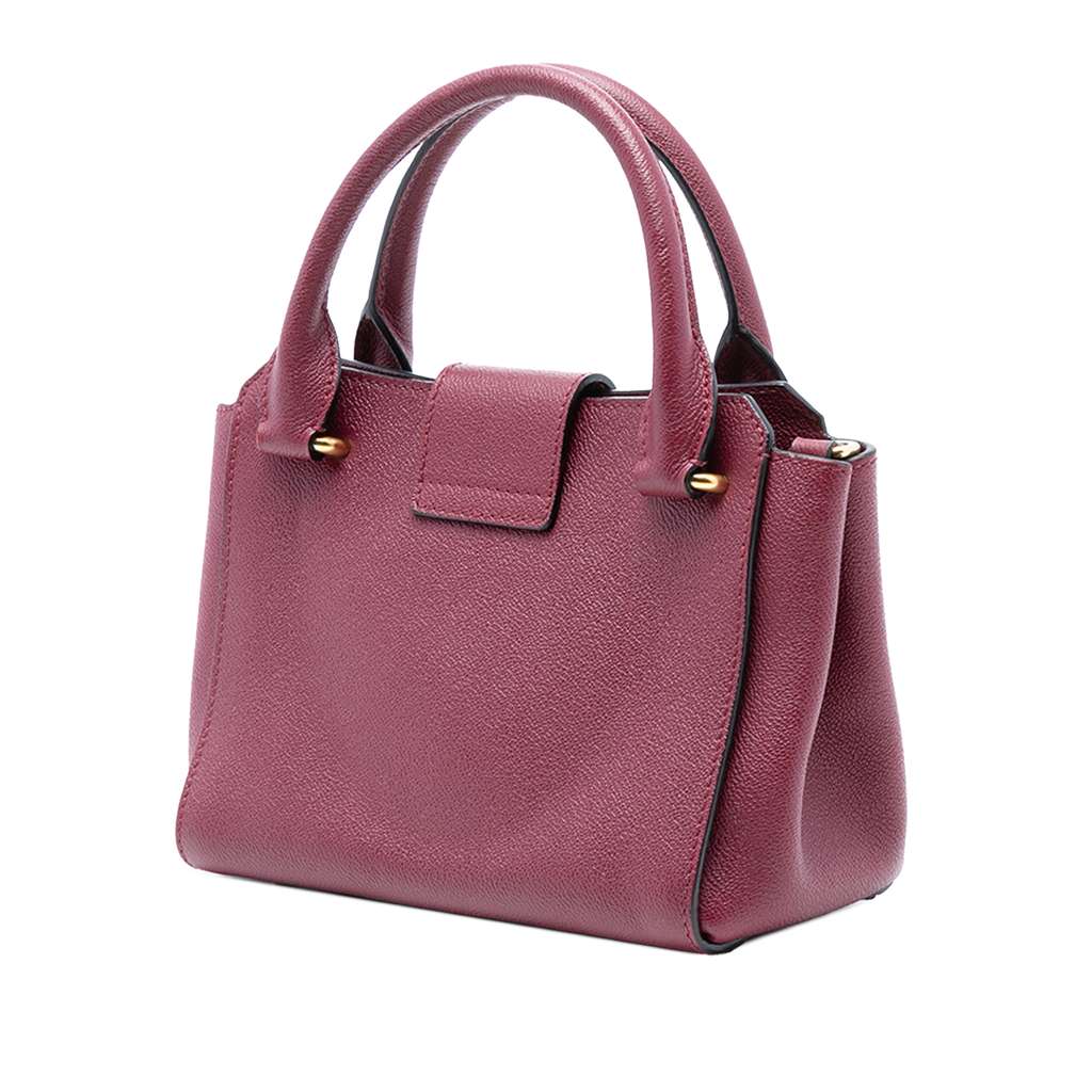 Burberry Small Grained Leather Buckle Tote - 2