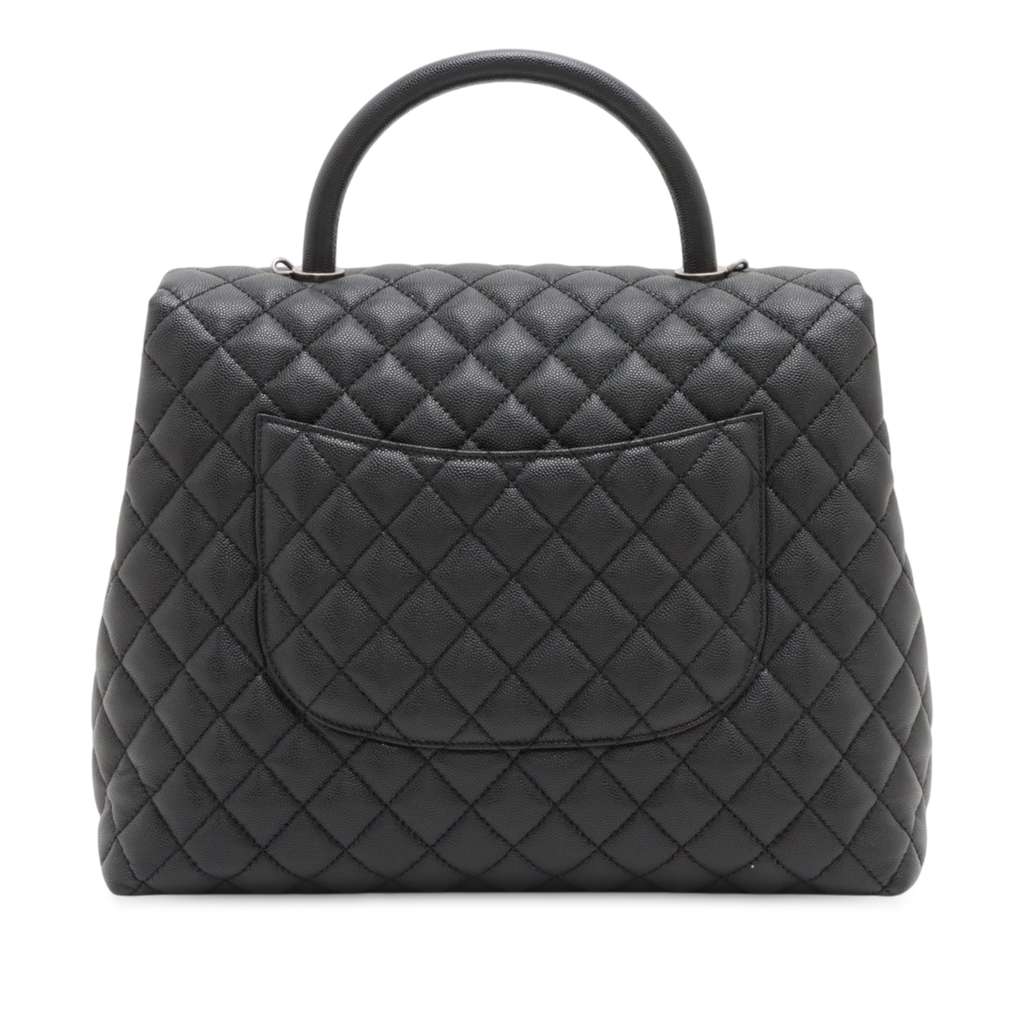 Chanel Large Quilted Caviar Coco Top Handle Bag - 2