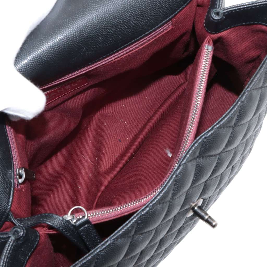 Chanel Large Quilted Caviar Coco Top Handle Bag - 4