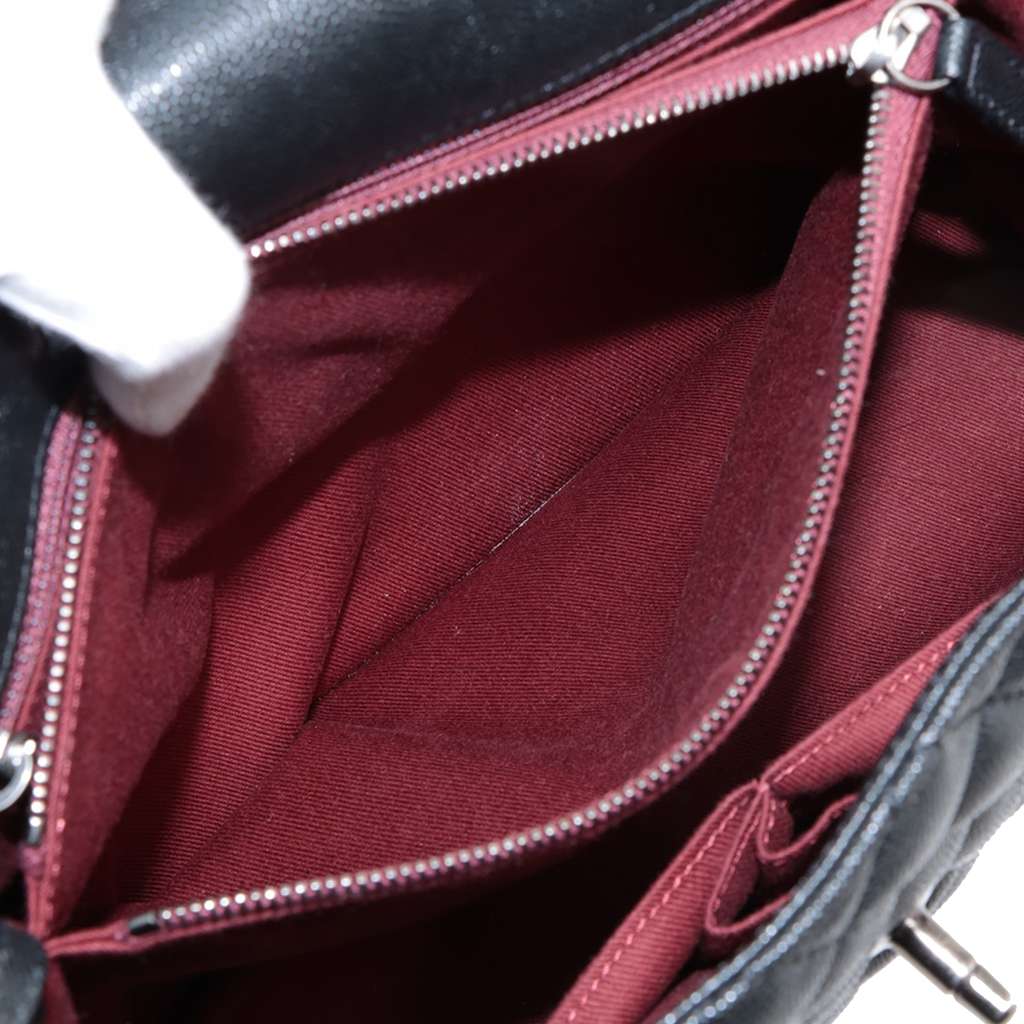 Chanel Large Quilted Caviar Coco Top Handle Bag - 5