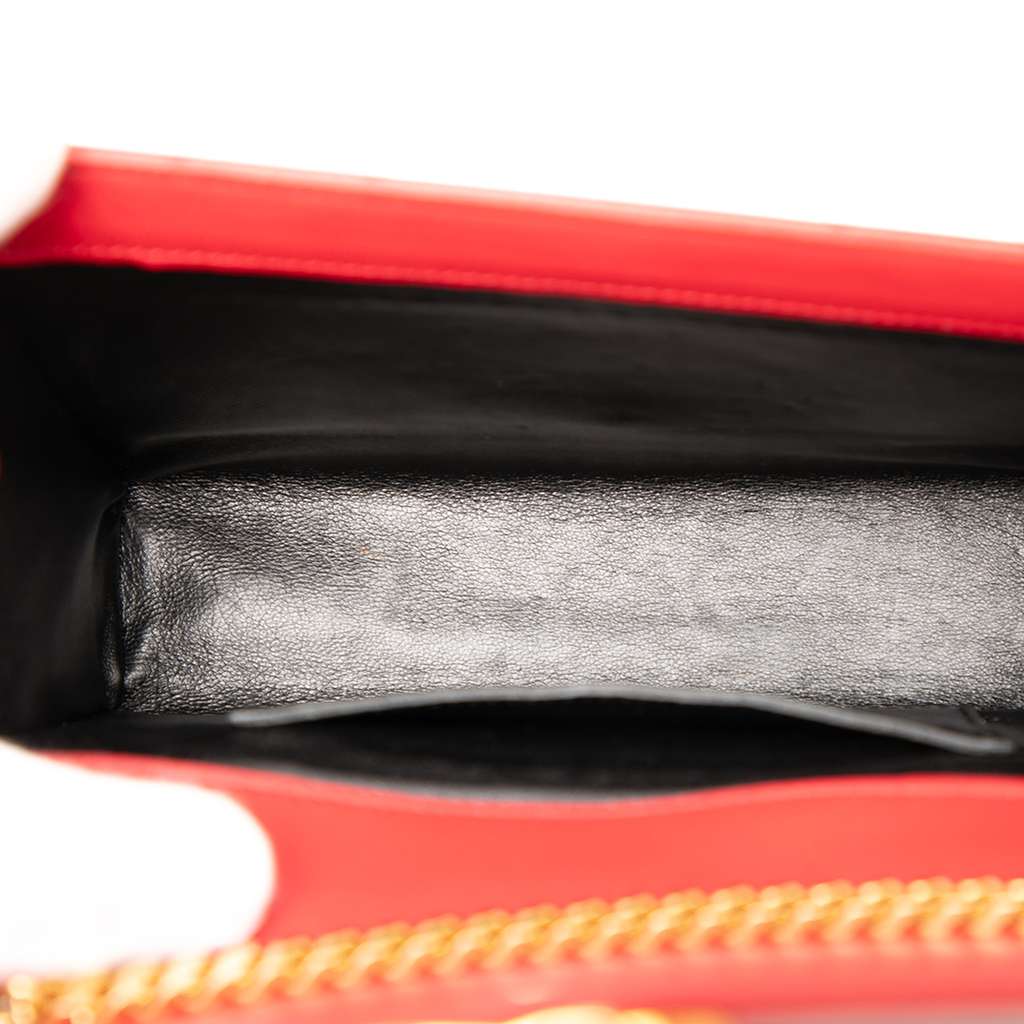 Saint Laurent Small Chevron Calfskin Monogram Envelope Bag - 4