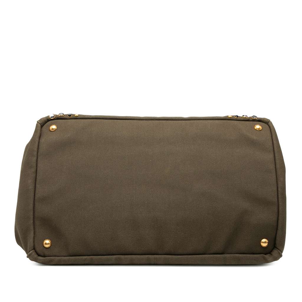 Prada Large Canvas Canapa Bijoux Satchel - 3