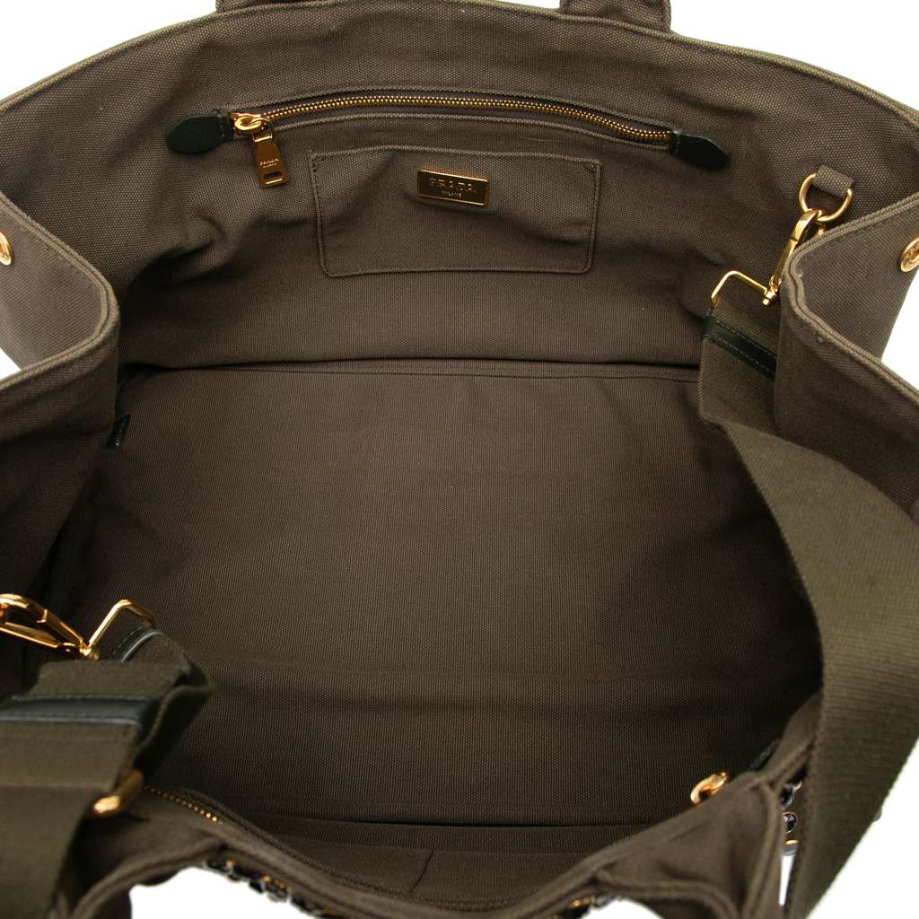 Prada Large Canvas Canapa Bijoux Satchel - 4