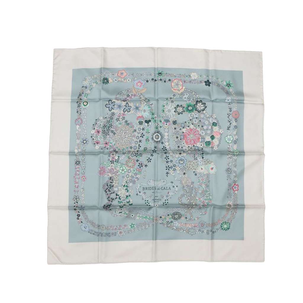 Hermès Brides de Gala en Fleurs Silk Scarf 90