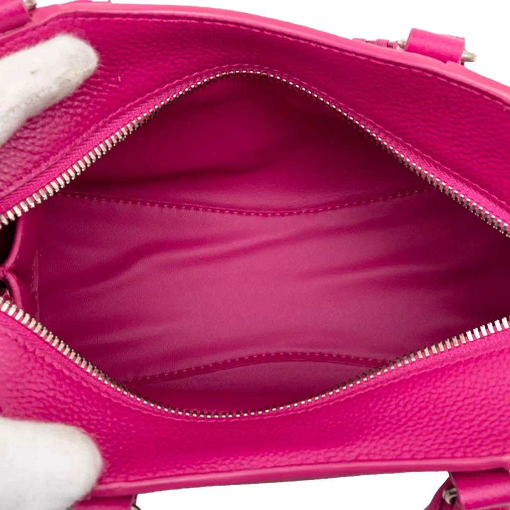 Balenciaga Mini Grained Calfskin Motocross Neo Classic City Satchel Pink Leather Very good - Model View