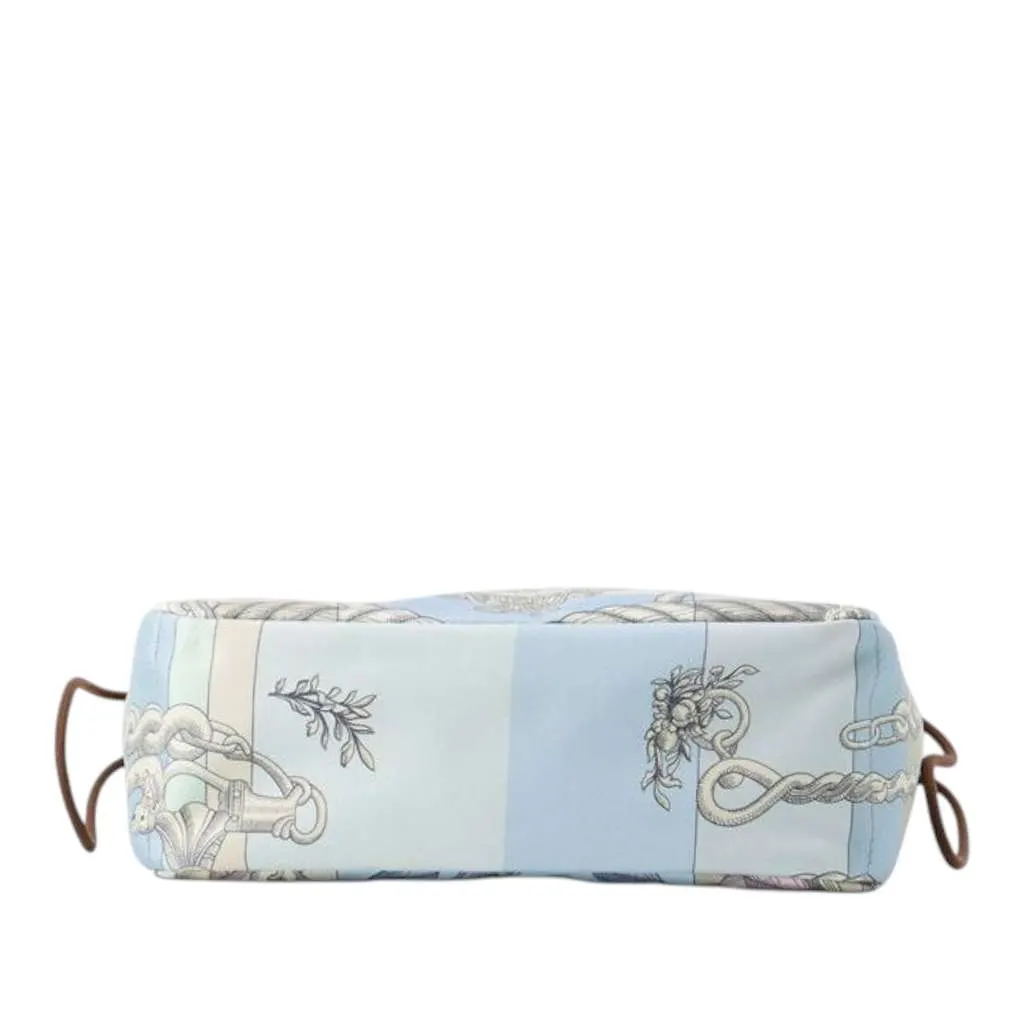 Hermès Silk Della Cavalleria Print Fourbi Pouch 20 Blue Silk Good - Inside View
