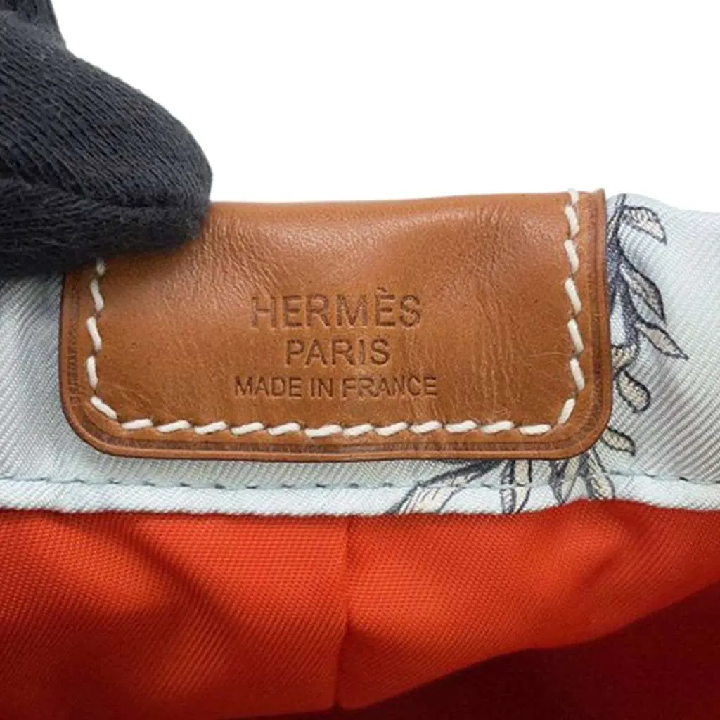 Hermès Silk Della Cavalleria Print Fourbi Pouch 20 Blue Silk Good - Box View