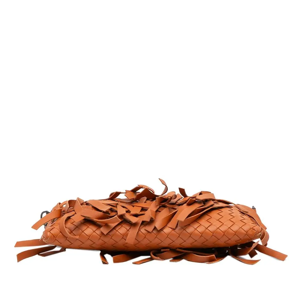 Bottega Veneta Nappa Intrecciato Palio Fringe Chain Crossbody Orange Leather Good - Inside View